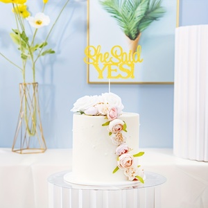 1pc ha detto sì <span class=keywords><strong>Topper</strong></span> <span class=keywords><strong>torta</strong></span> <span class=keywords><strong>per</strong></span> festa nuziale di fidanzamento doccia di nozze proposta di addio al nubilato <span class=keywords><strong>torta</strong></span> decorazioni forniture - Product Image 1