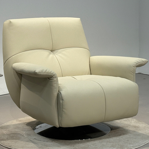 Silla Moderna de Cuero Genuino de Lujo con un Solo Asiento, Rotación de 360° y Altura Ajustable para Sala de Estar, Oficina en Casa y Hotel 70 One - Product Image 2