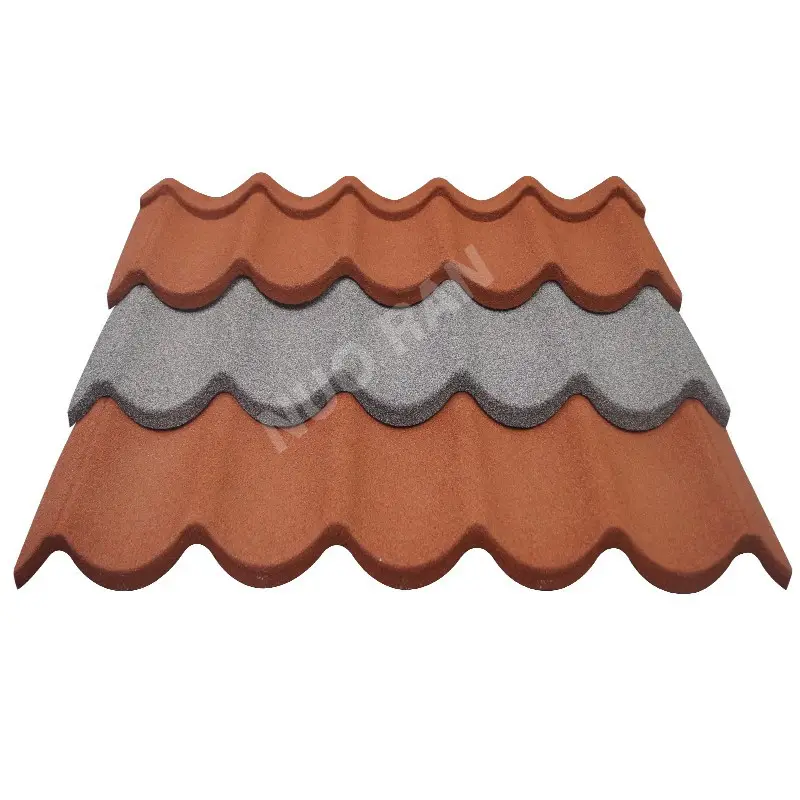 Dayanıklı sıcak satış fabrika kaynağı su geçirmez lüks dekoratif kum kaplanmış metal çatı kiremitleri düşük fiyat shingles kiremit
