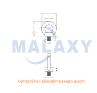 MALAXY  Boulons à œillets en acier inoxydable DIN580 M3 M4 M5 M6 M8 M10 M12 M16 M20 SS304 Forme ronde