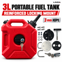 Bidon à carburant portable 3L en PEHD avec bec verseur, kit de fixation renforcé en plaque métallique pour VTT, UTV, moto, 4x4 – En stock CE EPA CARB