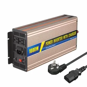 Inversor de onda sinusoidal pura con cargador de batería, ups totalmente automático, 500W, 800w, 1000w, 2000w, 3000W, 12v, 24v de CC a 110V, 220v de CA