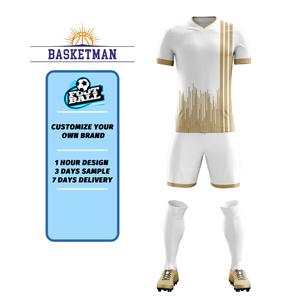 Jersey Sepak Bola Latihan Tim Kustom Unisex Lengan Pendek dengan Layanan OEM, Bahan Polyester Bernapas dan Bermotif - Product Image 1