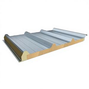 Panneau sandwich en acier pour façades de bâtiments, anti-corrosion, avec laine de roche et polyuréthane, jointures à l'épreuve de l'eau, 100 mm SR1000 - Product Image 1