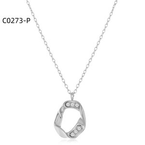 สร้อยคอแฟชั่นประดับเซอร์โคเนีย C0273 สำหรับผู้หญิง เครื่องประดับคุณภาพสูง - Product Image 1