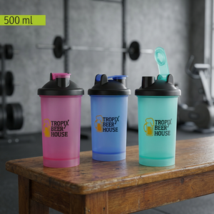 House 500ml Plastic <b>Shaker</b> <b>Bottle</b> With Flip Lid Reusable Drinkware Accessory - Product Image 1