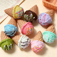 Figurine 3D Realistiche in Resina a Forma di Cono Gelato 9cm*5.4cm per Casa delle Bambole, Ornamento Dolce Kawaii, Miniatura per Fotografia