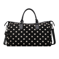 Sac de voyage en cuir PU à pois pour femme, grande capacité, style rétro, sac de sport, sac de week-end, sac à main, couleurs personnalisables