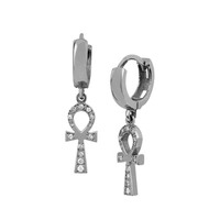 Bijoux de fiançailles esprit Milskye pour femmes 925 argent 14k plaqué or diamant éternel ankh boucles d'oreilles croix