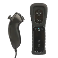Accesorios de juego 2 en 1 Motion Plus Remote y Nunchuck Controllers con motor de vibración para consola Wii