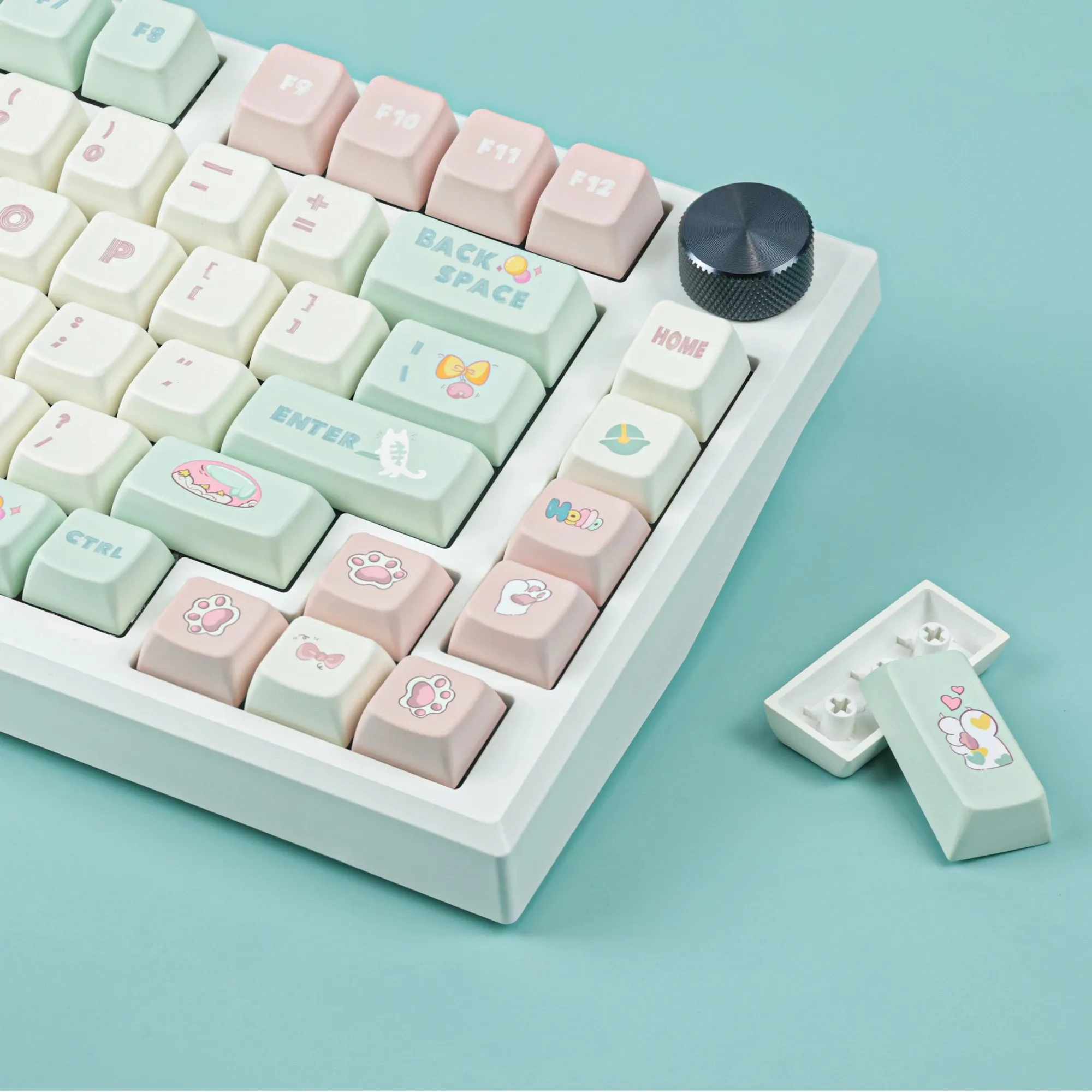 Chosfox Meow Holiday PBT Keycaps Hot Sublimation Process Custom for Mechanical Keyboard