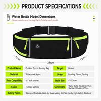Riñonera Deportiva Impermeable Antirrobo para Correr al Aire Libre, para Maratón y Equipo de Fitness, con Soporte para Teléfono y Botella (Unisex)