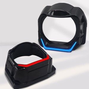 Couvre-phare de voiture avec éclairage LED intégré 5D rouge bleu blanc universel en plastique avec installation par ruban adhésif - Product Image 1