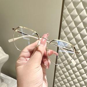 Montures de lunettes rétro ovales en métal, largeur moyenne, verres en résine, unisexe, Danyang 6330 - Product Image 3