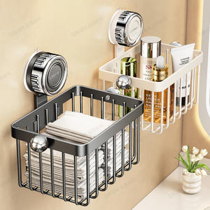 Panier de rangement mural rectangulaire durable à ventouse Lteng pour salle de bain, porte-serviettes pour l'angle de l'évier - Product Image 1