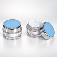 Crème cosmétique d'essai en flacon rond bleu avancé de 20g, crème pour le visage, crème pour les yeux, flacons séparés, pot à crème, emballage cosmétique