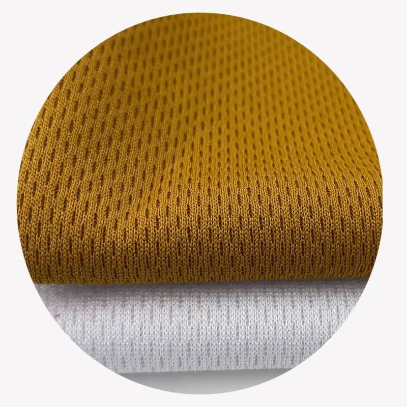 Vendita diretta in fabbrica di alta qualità in poliestere 100% lavorato a maglia occhio di uccello tessuto di maglia per abbigliamento di moda