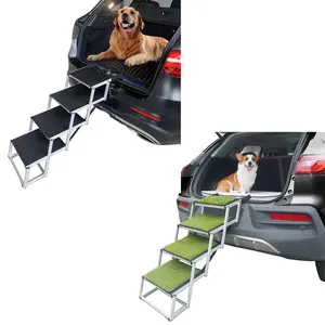 Canbo Outdoor Huisdier 5 Stappen Reizen Huisdier Opvouwbare Huisdierladder Met Gras Draagbare Hond Trap