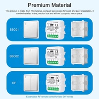 Module d'interrupteur d'éclairage intelligent Tuya ZigBee Mini 2 gangs, interrupteur mural universel, télécommande sans fil, prend en charge la radiofréquence