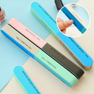Lima de uñas multifuncional de forma rectangular, herramienta de pulido de seis lados para hombres y mujeres, pulidor de uñas, cuidado paso a paso. - Product Image 1