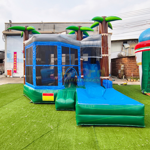 Castillo inflable comercial 5 en 1, combo tropical con tobogán para niños - Product Image 6