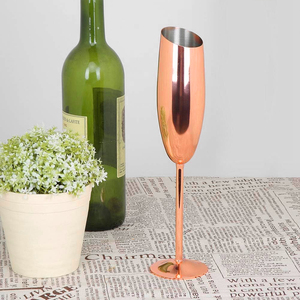 Vaso de Acero Inoxidable 304 Personalizado, Elegante y Único, para Cócteles, Bebidas, Irrompible, con Tallo, 220 ml, para Vino, Champán - Product Image 3