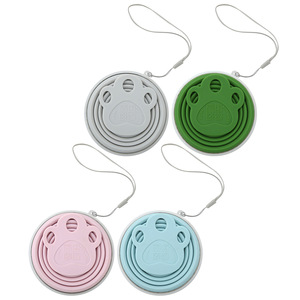 Silicone Folding Cup 270Ml Travel Portable Collapsible Water Bottle With Strap Light Gray Green - Product Image 2