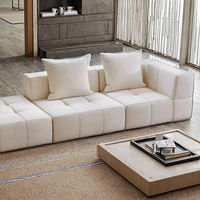 Canapé modulaire sectionnel pour villa, forme carrée, design italien minimaliste contemporain, ensemble de canapés de luxe compressés
