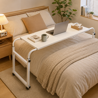 Table d'appoint pour ordinateur portable avec roulettes, table de travail et de repas mobile pour chambre à coucher
