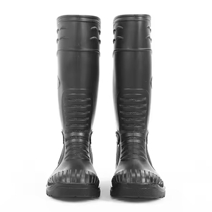YL6092 Wholesale Black Knee-high Outdoor Anti-slip PVC Waterproof <strong>Men's</strong> <strong>Wellington</strong> Rain <strong>Boots</strong> for Farm - Product Image 2