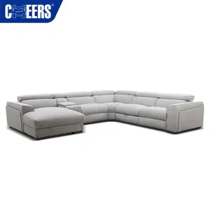 Manbu sofá elétrico, lindo seccional para sala de estar, sala de estar, sofá cinza, 5 lugares