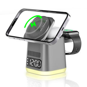 Molde privado de fábrica Cargador inalámbrico mágico plegable 5 en 1 Cargador inalámbrico Despertador Soporte de cargador inalámbrico - Product Image 1