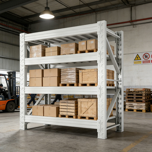 Light Duty Corrosion Protected Powder Coated Warehouse <b>Storage</b> Shelving 4-Tier Boltless Steel Rack with High Load Capacity - Product Image 3