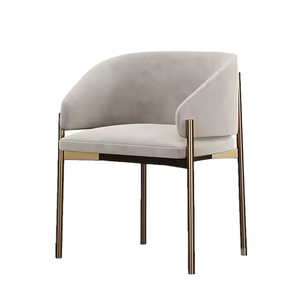 Chaise de salle à manger moderne de luxe en acier inoxydable doré, écologique, durable, avec un design en tissu américain pour l'ameublement de la maison, utilisation hôtelière - Product Image 1