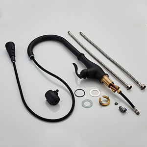 تصميم جديد من YUNDOOM OEM Torneria, تصميم جديد من YUNDOOM OEM Torneria تصميم جديد Wasserhahn ماتي الأسود غريفو سحب مقبض واحد روبينيت المطبخ بالوعة خلاط المياه صنبور - Product Image 5