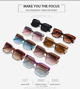 Gafas de Sol Cuadradas de Lujo con Degradado, para Mujer, Parte Superior Plana, Remaches Circulares Dorados, Patillas Compuestas, Protección UV400, para Conducir Diariamente - Product Image 6
