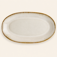 Assiette ovale en céramique de 12 pouces avec glaçure effet four, plat de service pour hôtels, restaurants et usage domestique, vente en gros directe usine