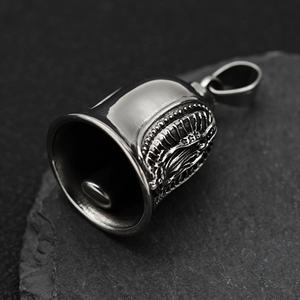 Nouvelle cloche porte-bonheur rétro punk en cuivre avec chaîne en bambou pour motard, Vierge Marie, en promotion - Product Image 3