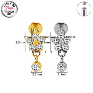 Pendientes Colgantes <span class=keywords><strong>de</strong></span> Moda, Anillos <span class=keywords><strong>de</strong></span> Nariz <span class=keywords><strong>de</strong></span> Titanio para Mujer, Joyería Fina con Estrella, Corazón, Zirconia, Piercing Daith, Labret, Helix - Product Image 6