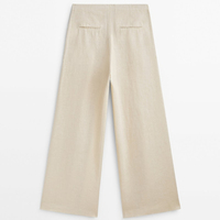 2024 nouveaux pantalons à jambes larges pour femmes pantalons en lin plissés peuvent être personnalisés couleur Haute Couture pantalons droits pour femmes