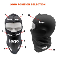Masque facial intégral de haute qualité avec logo personnalisé pour homme, protection solaire, coupe-vent, masque de ski noir, masque de cyclisme, casque de course, balaclava