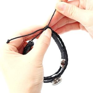 Bracelet en cuir noir unisexe pour homme avec 287 drapeaux de pays boutons pression bijoux de cadeau du jour de l'indépendance - Product Image 6