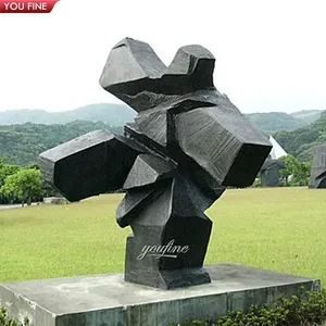 야외 정원 추상 놀이 태극권 남자 청동 조각 동상