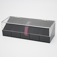 Boîte à montres en acrylique à 5 emplacements, étui de rangement transparent en lucite, organisateur de montres, vitrine de présentation, étui de collection avec couvercle transparent à charnières