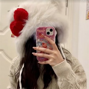 Nuevo gorro de gatito de terciopelo para Otoño e Invierno personalizado para niños, correa para pareja de estudiantes que combina con todo, protección para los oídos, Navidad - Product Image 4