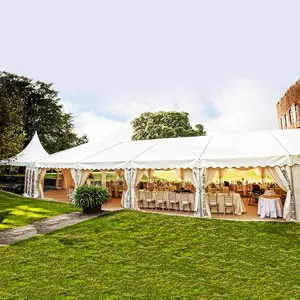Luxury Outdoor 10*20 20*30 20*40 Big White Church Wedding Marquee Tent With Roof Lining For 200 600 800 People For Sales
