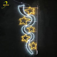 Decoración navideña para exteriores, luces LED 2D con motivo de poste de calle, novedad