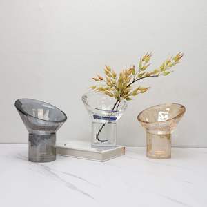 Pezzi di colore personalizzati porta <span class=keywords><strong>fiori</strong></span> creativo Hotel decorazione <span class=keywords><strong>da</strong></span> tavolo ciotola di cristallo ornamenti <span class=keywords><strong>vaso</strong></span> di cristallo - Product Image 1