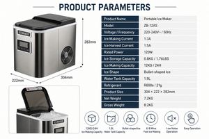 Portable <b>Countertop</b> <b>Ice</b> <b>Maker</b> Machine 12kg/24H Fast Bullet <b>Ice</b> <b>Maker</b> with 1.9L Water Tank for Home Bar Office OEM ODM - Product Image 2