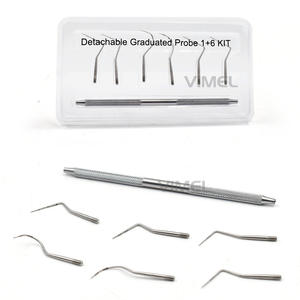 1+6 Detachable Stainless Steel Probe Set Manual <b>Dental</b> <b>Tools</b> for Tooth <b>Cleaning</b> and Care for Home Use - Product Image 1